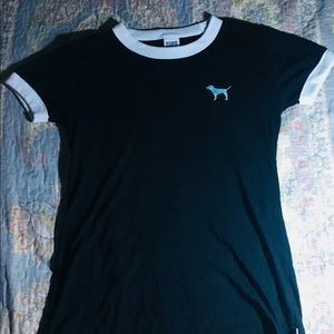 PINK Black Holographic Cute Shirt- XS/ Extra Small